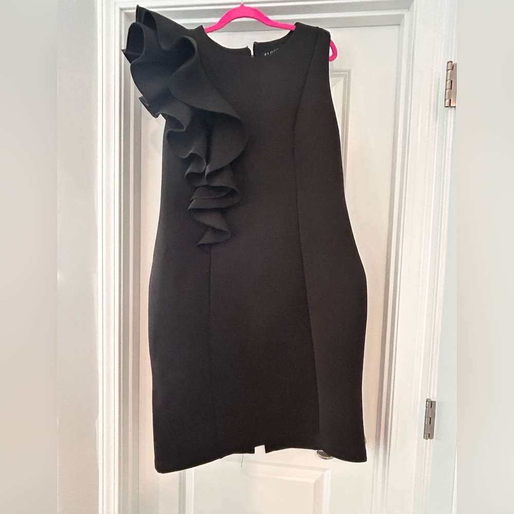Eloquii Black Ruffle One Shoulder